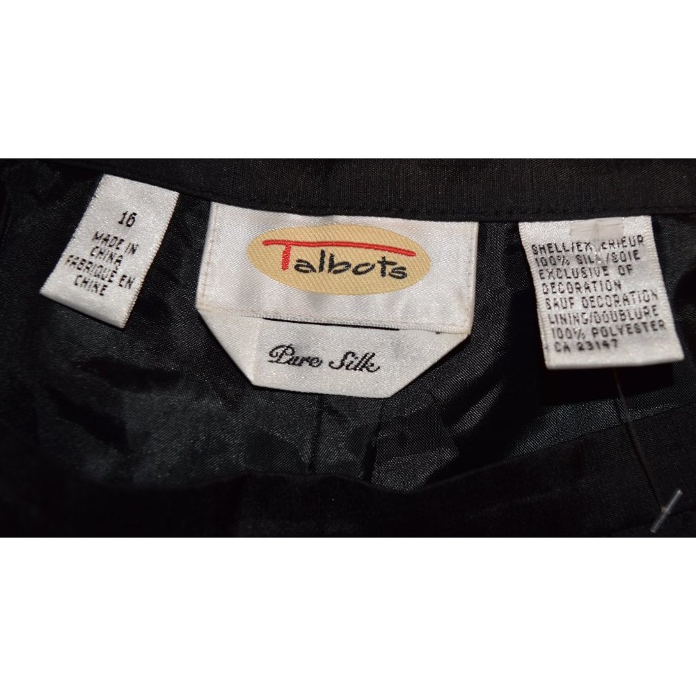 NWOT Talbots Black Embroidered Silk Pants size 16 - Picture 6 of 6
